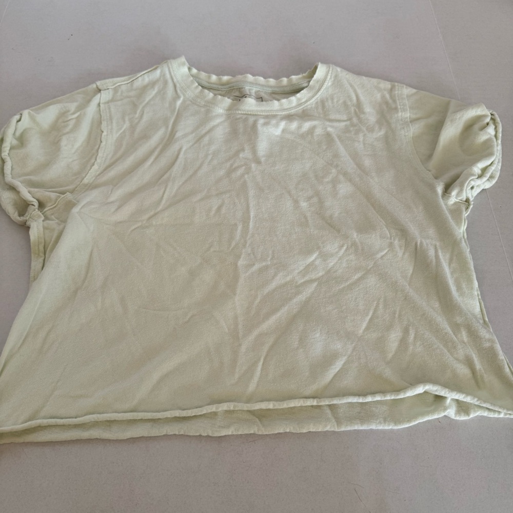 We The Free The Perfect Tee Cropped very Pale Lime Green Women’s Small